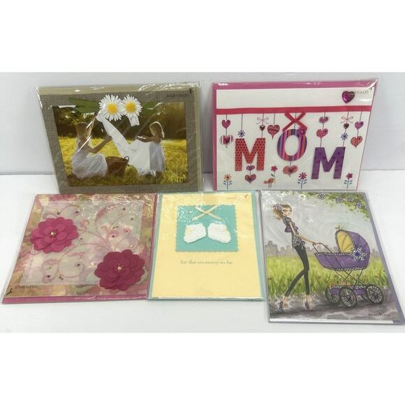 Lot of 5 Papyrus Mother's Day Cards, for Mom, Mommy to be, New Mom 3d new - Picture 2 of 13